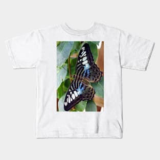 Blue Spotted Butterfly Kids T-Shirt